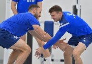 Тренировки перед игрой с ФК «Уфа»