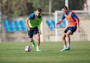 Тренировка перед матчем с «Уфой»